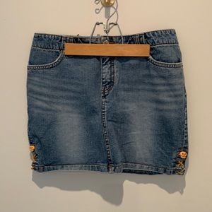 90s Y2K Toggle mini denim skirt size large